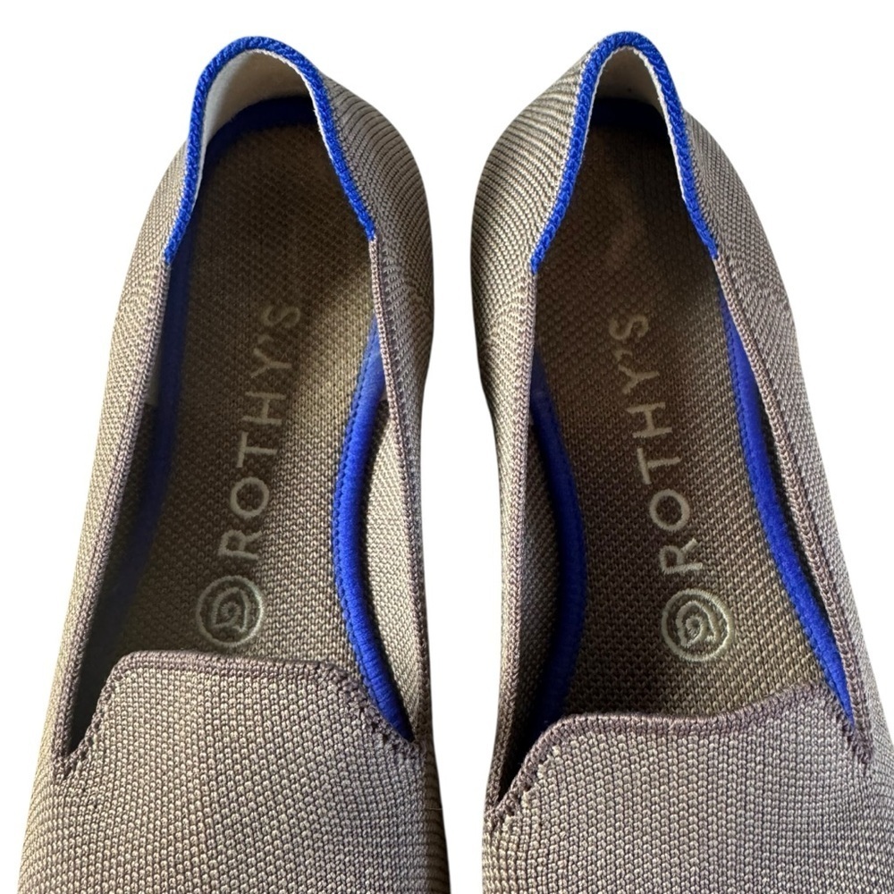 Rothy's Gray/Taupe Slip-On Flats with Blue Accent - Picture 7 of 8